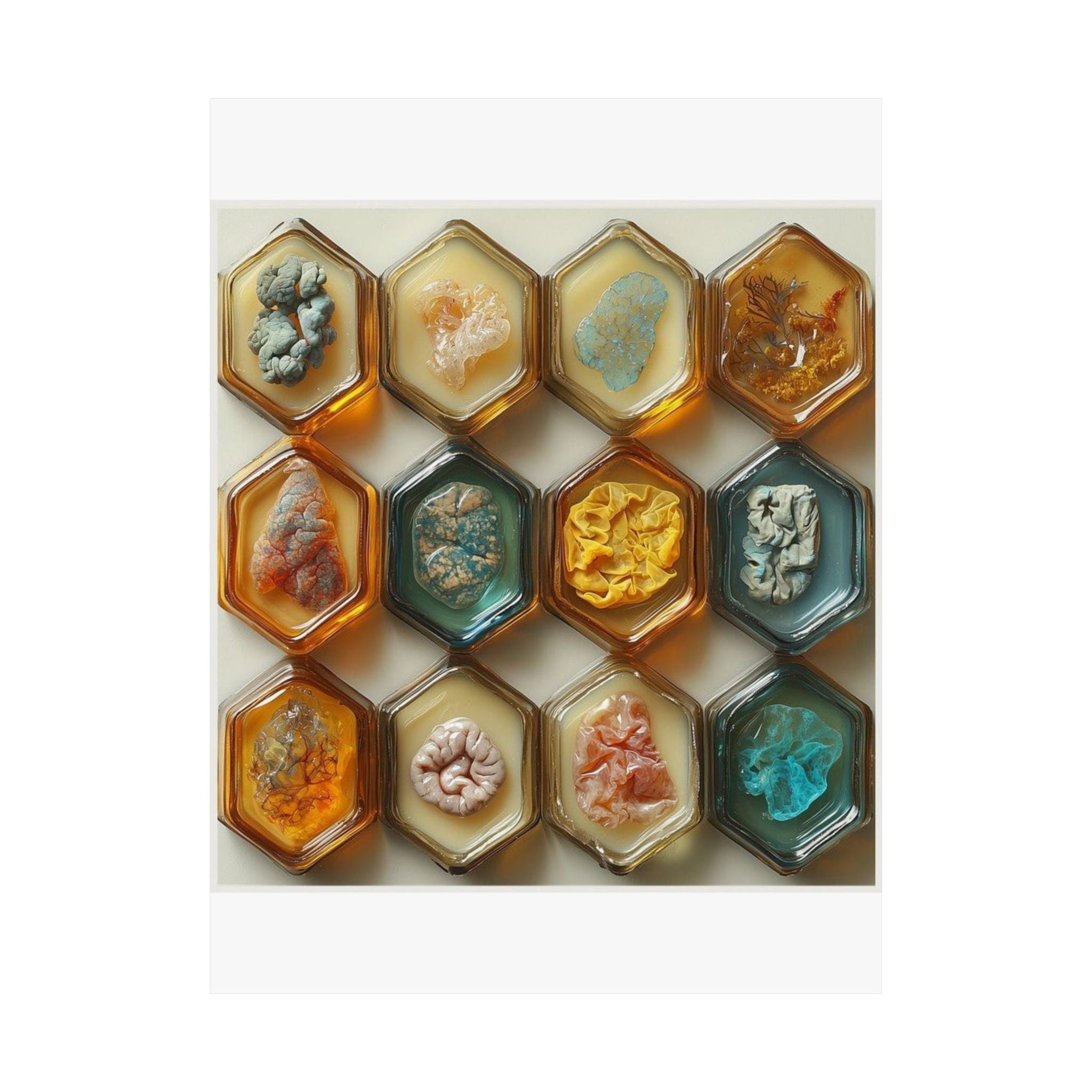 Embedding Mold Honeycomb Art Print — Histotechnology by Canvas & Click (view 4)