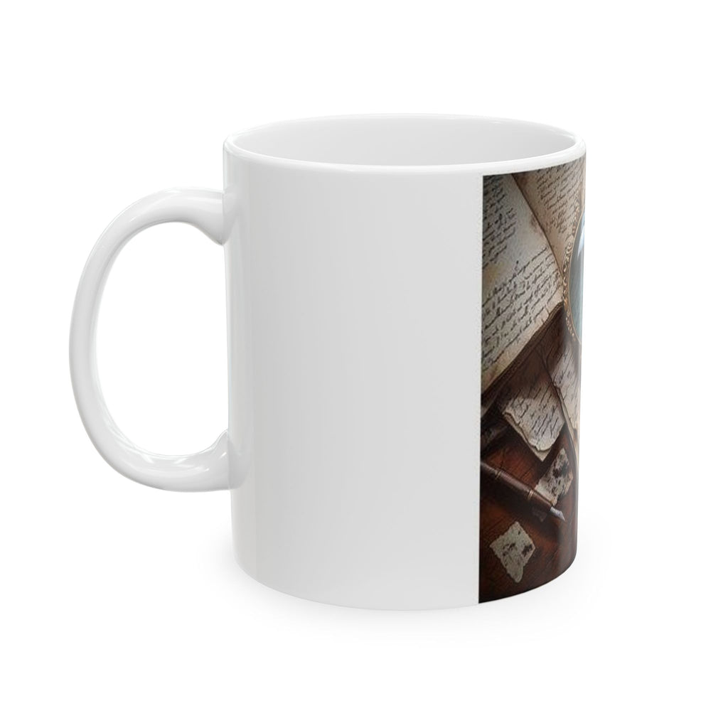 Magnifying Glass Mystery Mug - Literary Investigation Art