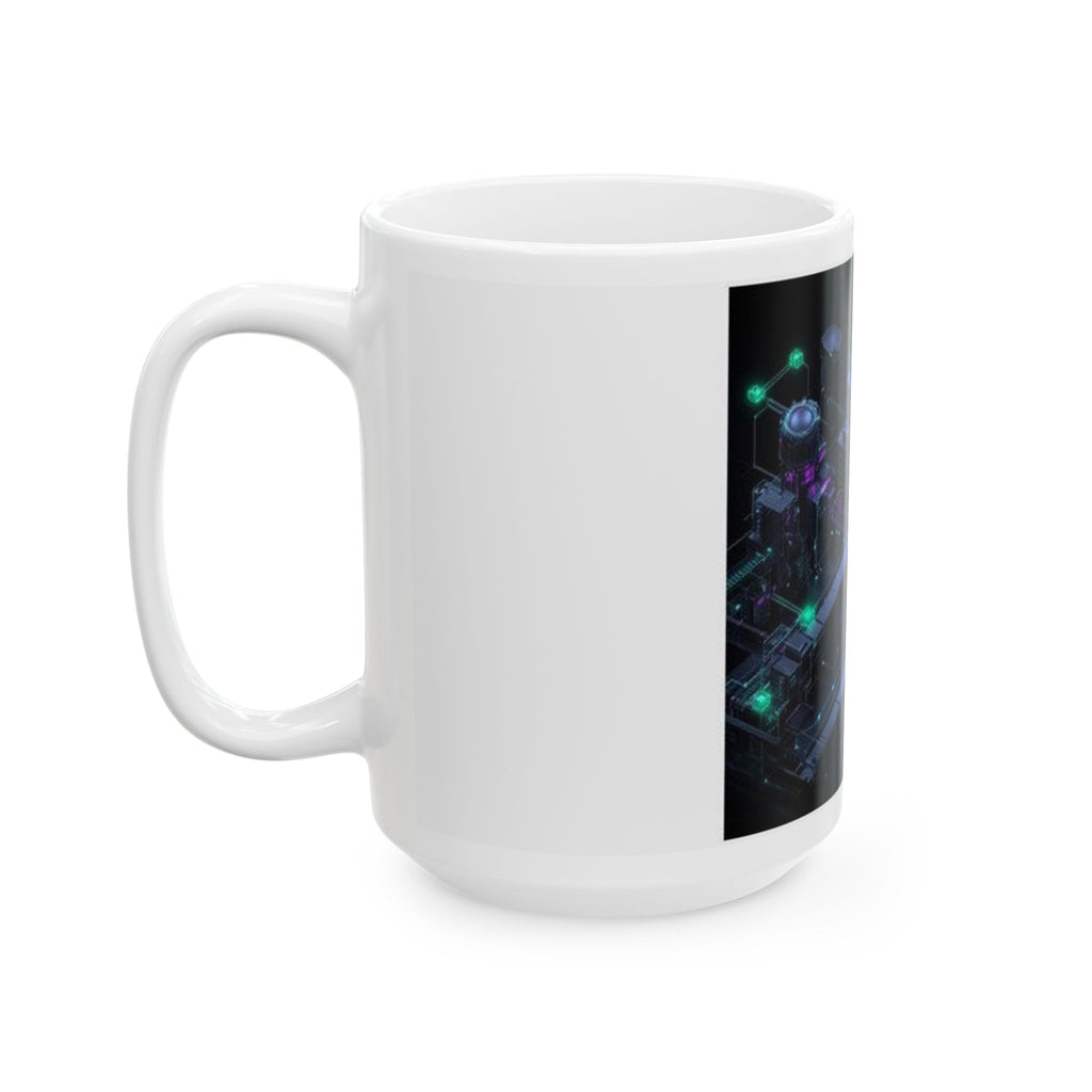 CI/CD Assembly Line Mug - Dark Mode Tech Art | SRE Gift