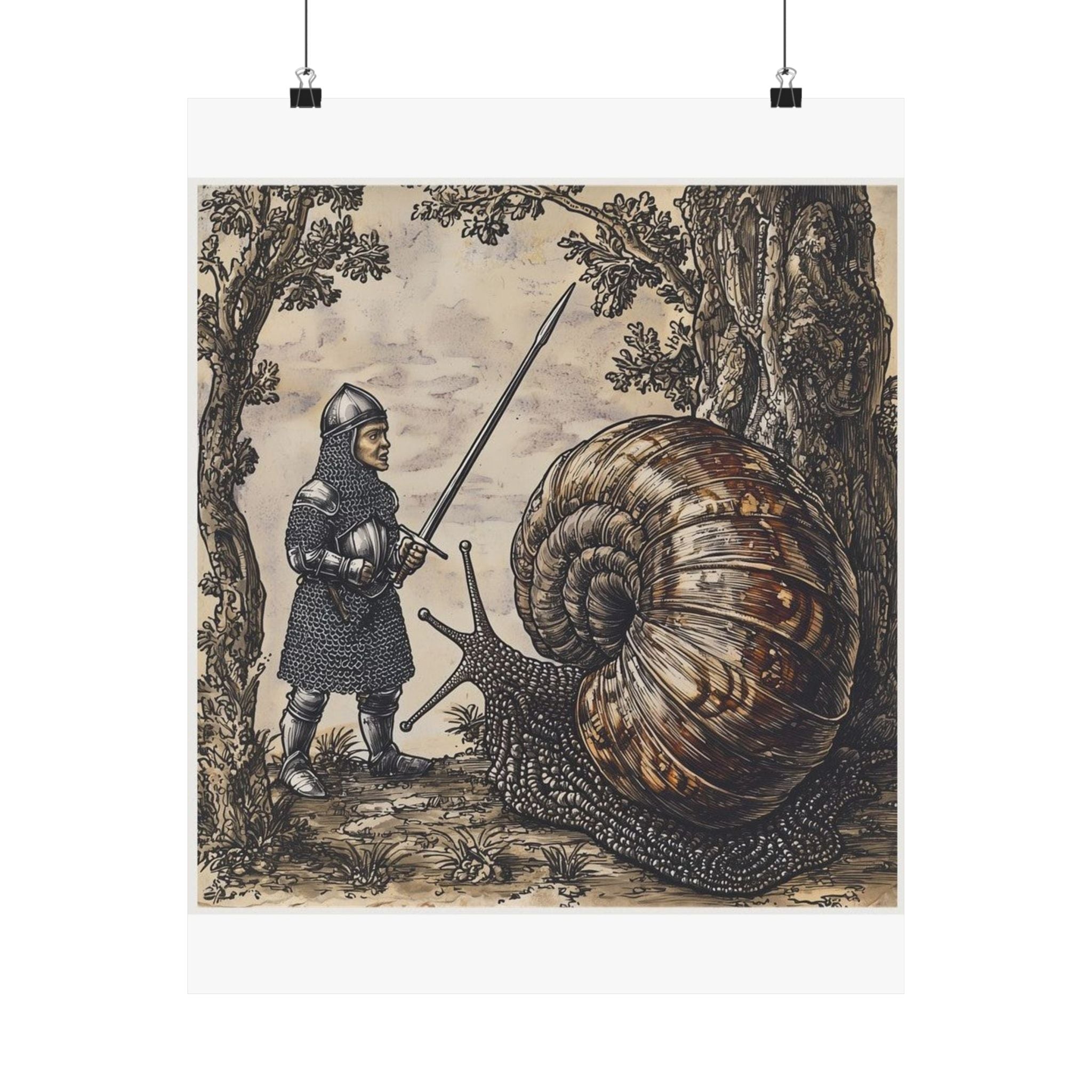 Medieval Snail Joust Art Print — Castle Culture by Canvas & Click (view 2)