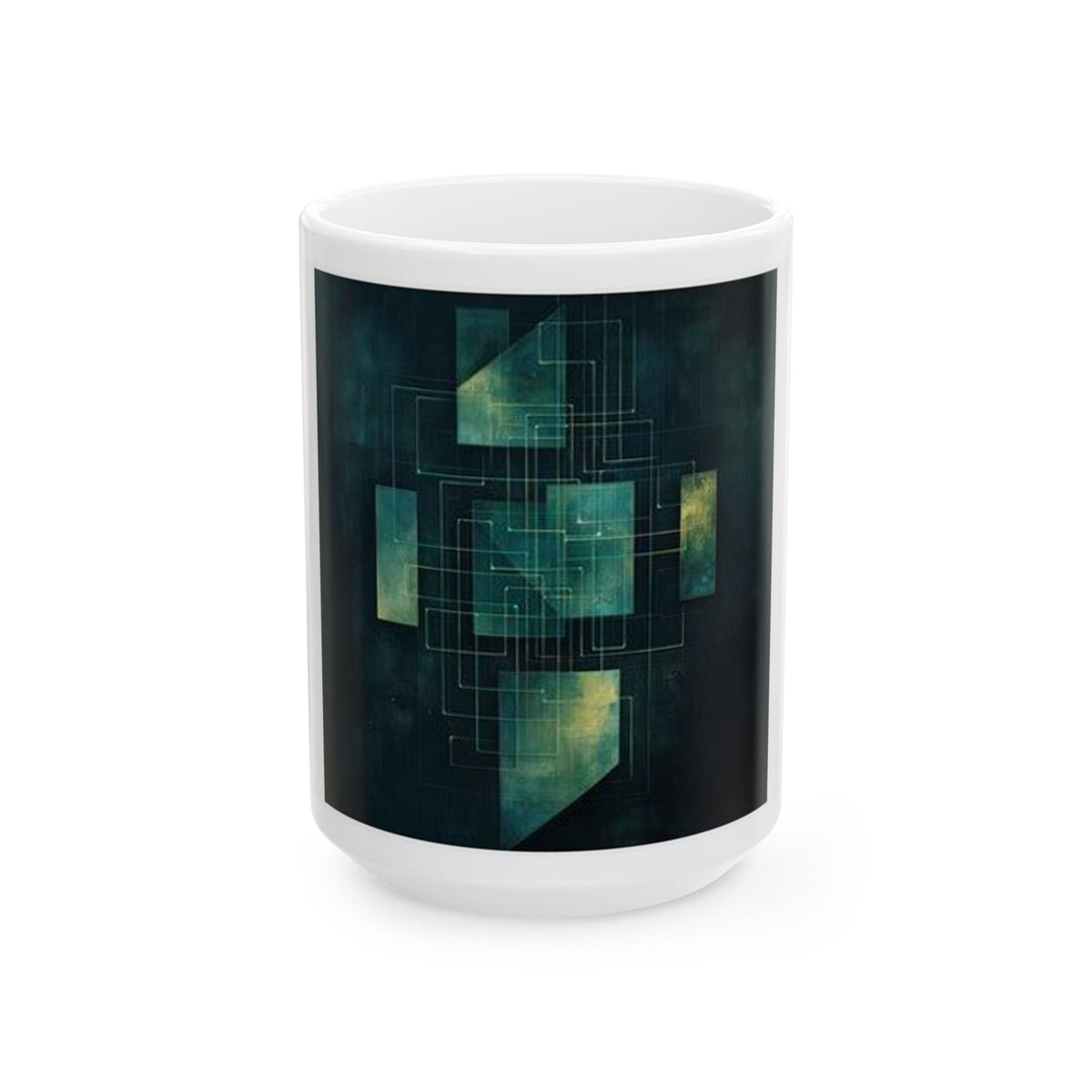 Load Balancer Geometric Art Mug - SRE Dark Mode Terminal Design