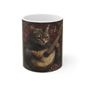 Medieval Manuscript Cat Lute Mug — Castle Culture by Canvas & Click