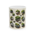Moss River Stones Watercolor Mug - Botanical Nature Art Coffee Cup