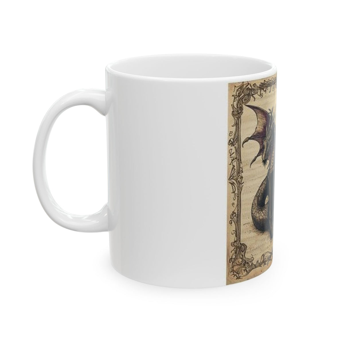 Dragon Laptop Guardian Mug - Medieval Manuscript Art by Castle Culture