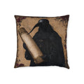 Plague Doctor Motivational Throw Pillow — Castle Culture by Canvas & Click (view 2)