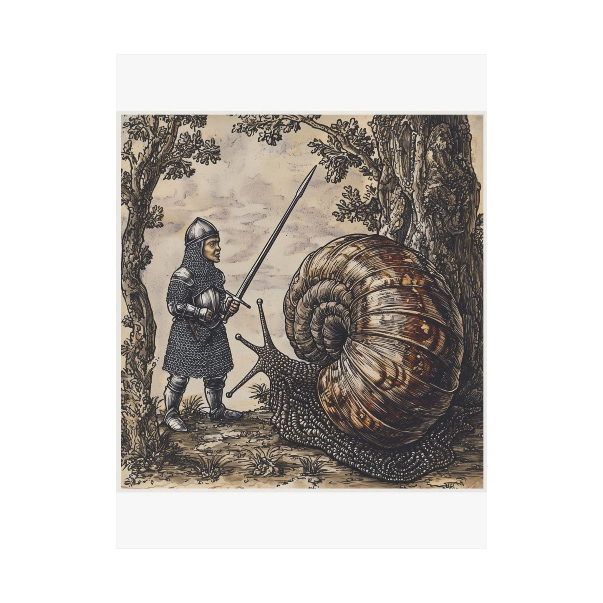 Medieval Snail Joust Art Print — Castle Culture by Canvas & Click (view 4)