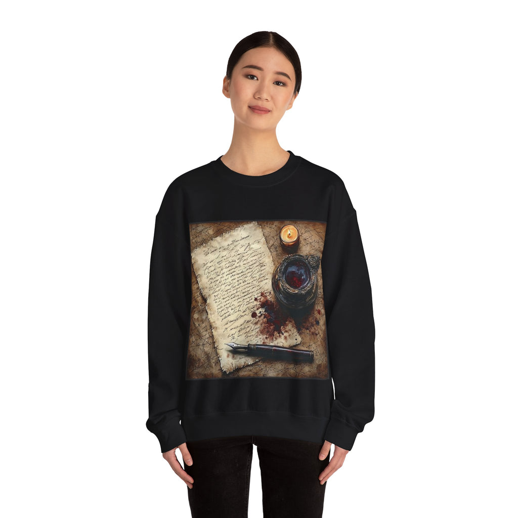 Spilled Inkwell Romance Sweatshirt — Poetcore by Canvas & Click (view 4)