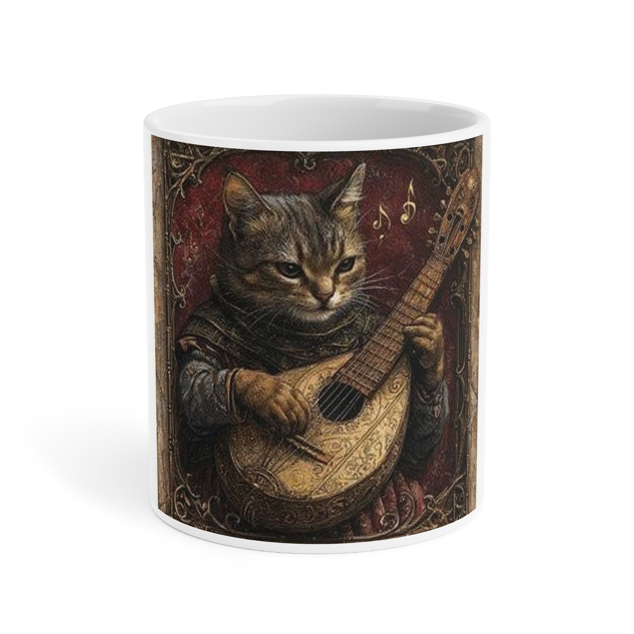 Medieval Manuscript Cat Lute Mug — Castle Culture by Canvas & Click (view 3)