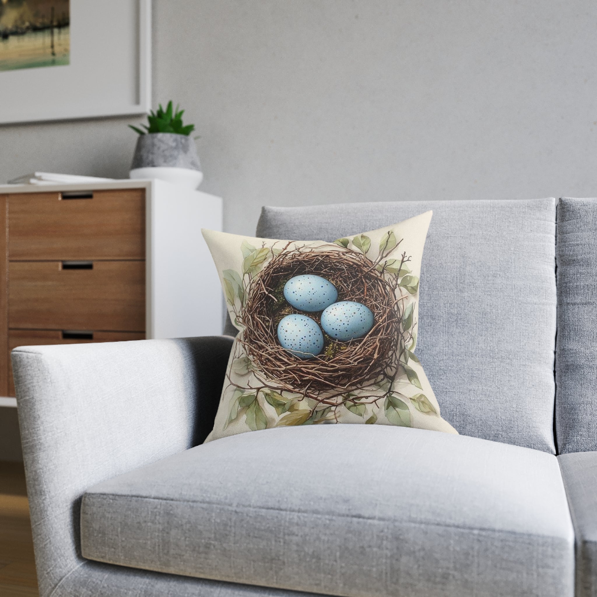 Robin's Nest Botanical Throw Pillow — Wilderkind by Canvas & Click (view 8)