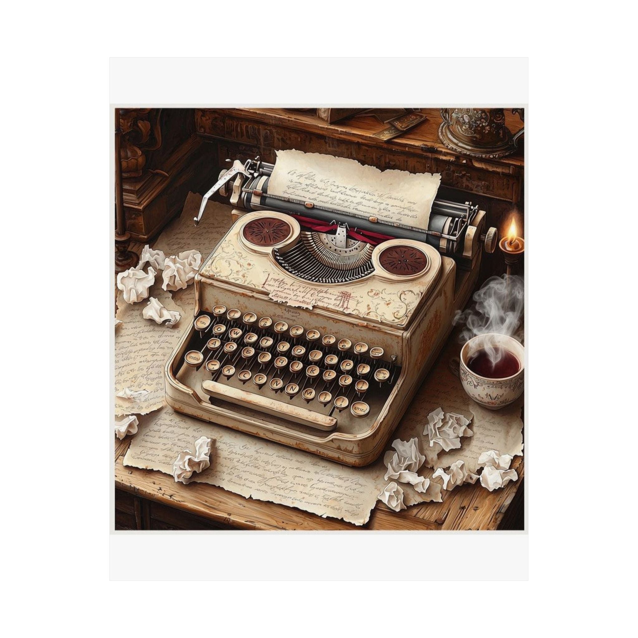 Vintage Typewriter Poetry Art Print — Poetcore by Canvas & Click (view 7)