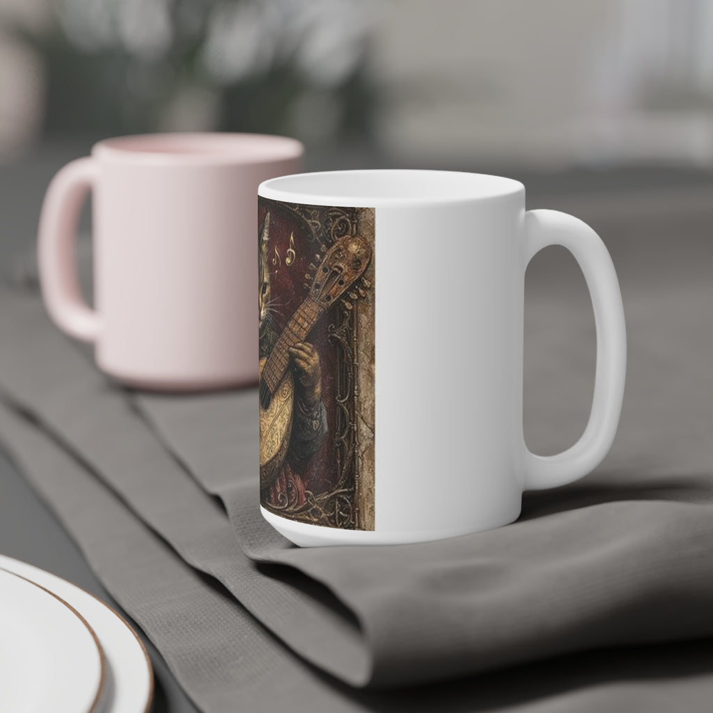Medieval Manuscript Cat Lute Mug — Castle Culture by Canvas & Click (view 9)