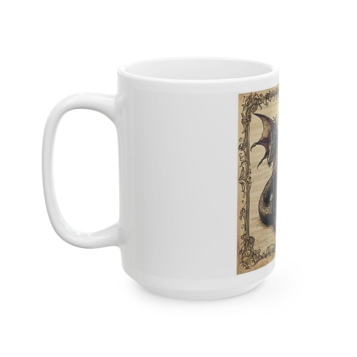 Dragon Laptop Guardian Mug - Medieval Manuscript Art by Castle Culture