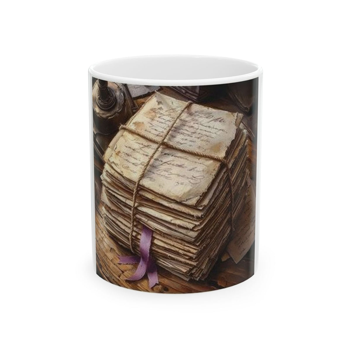 Twine-Bound Letters Mug | Vintage Literary Poetcore Dark Academia