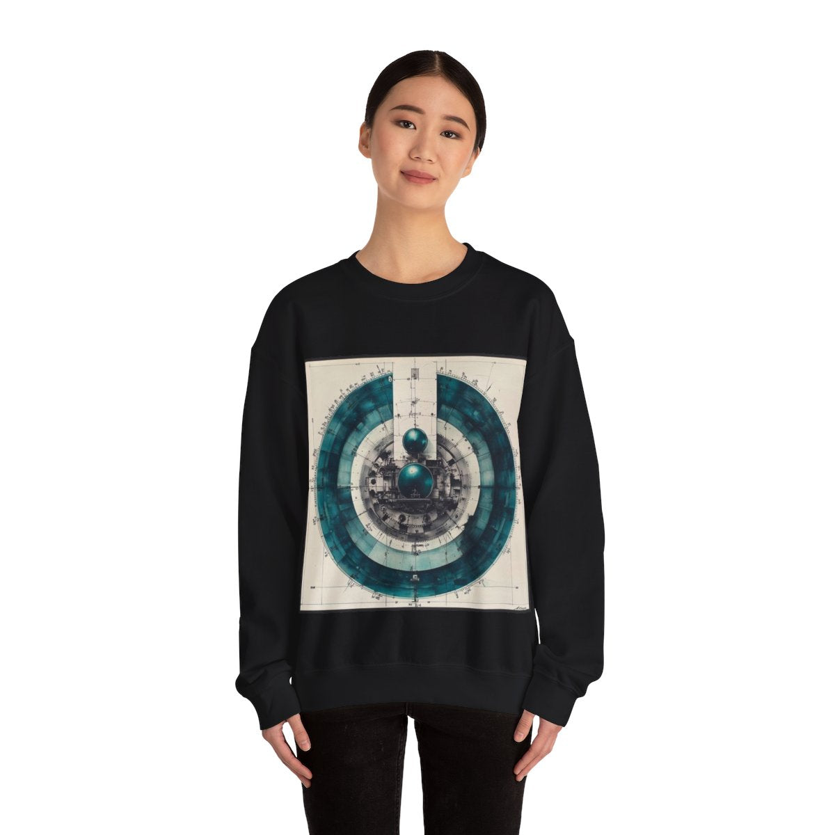 Precision Microtome Wheel Sweatshirt — Histotechnology by Canvas & Click (view 2)